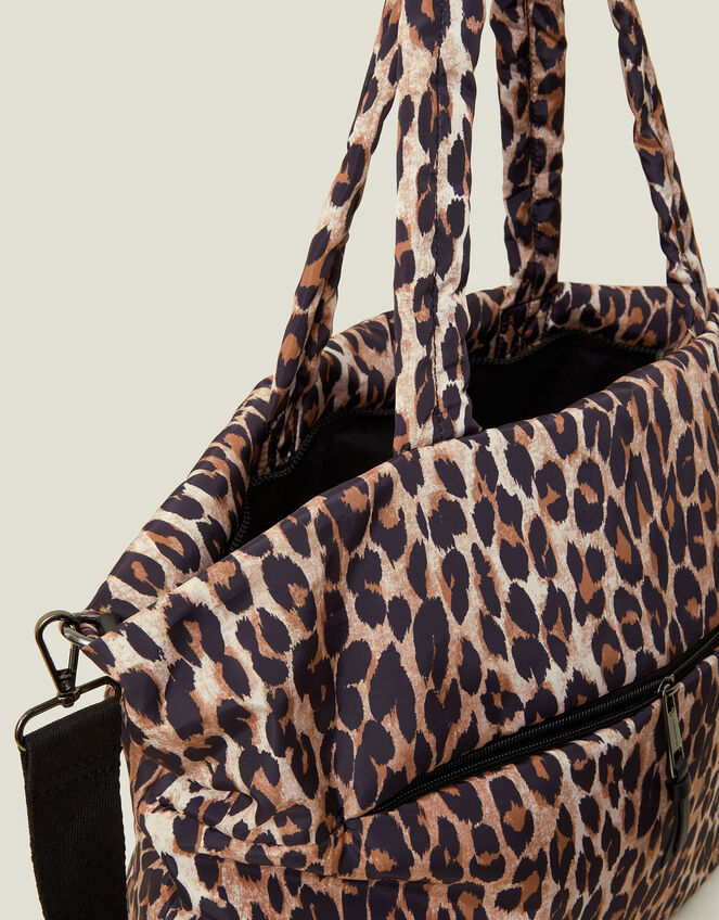 Leopard Print Shopper Tote Bag, , large