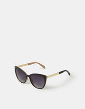 Classic Cateye Sunglasses, Black (BLACK), large