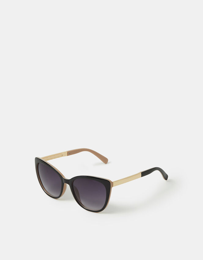 Classic Cateye Sunglasses, Black (BLACK), large