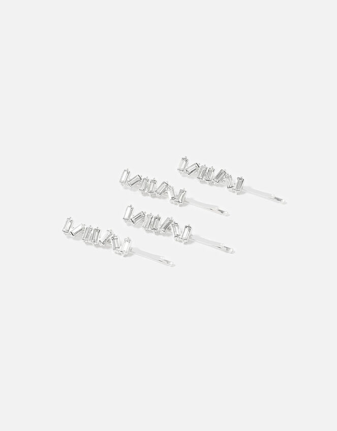 BRIDAL Diamante Baguette Hair Grip Set, , large