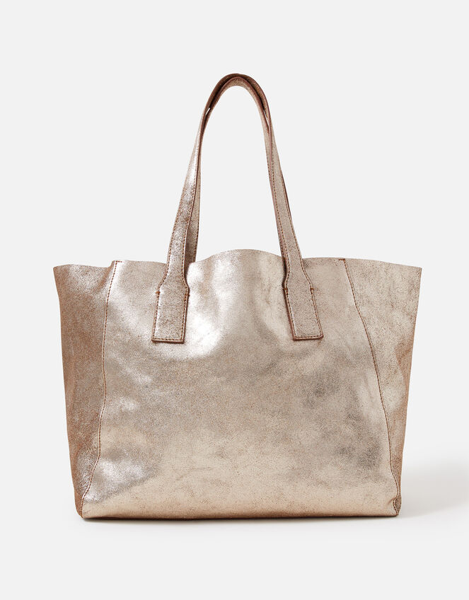 Melinda Large Leather Shopper, Gold (GOLD), large