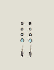 5-Pack Feather Stud Earrings, , large