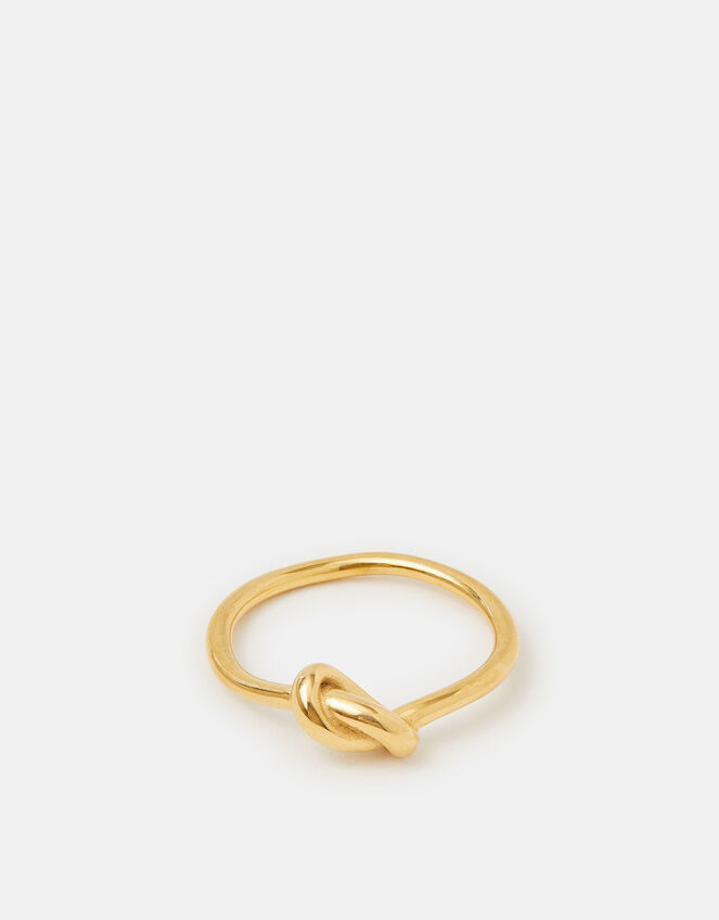 14ct Gold-Plated Stainless Steel Knot Ring, Gold (GOLD), large