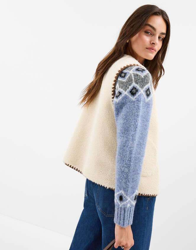 Faux Shearling Gilet , Cream (CREAM), large