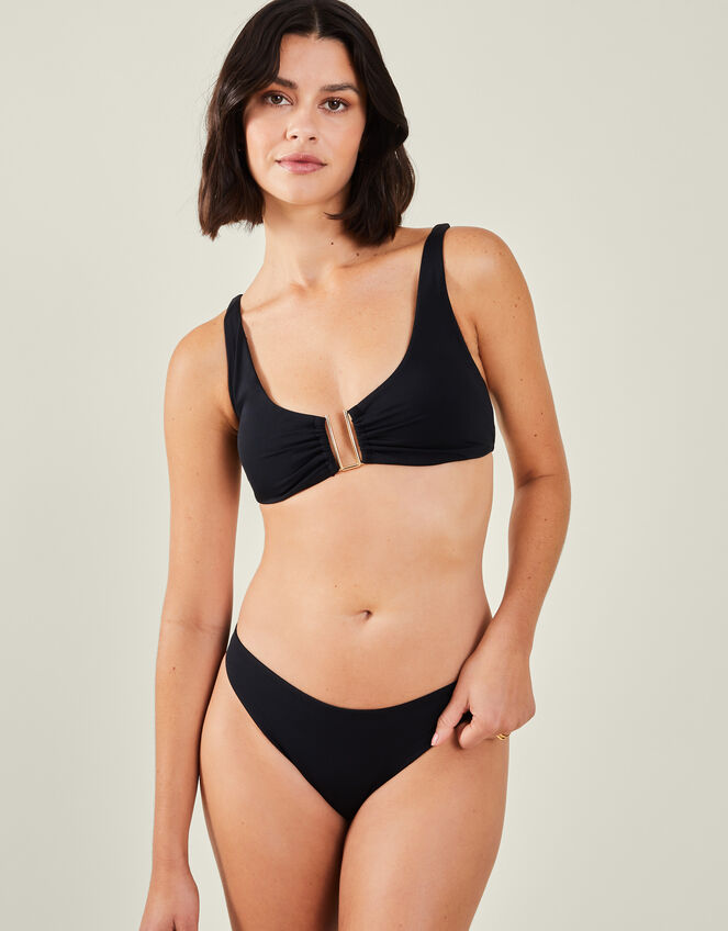 Metal Detail Bikini Top, Black (BLACK), large