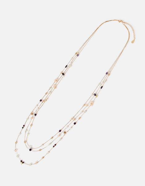 Long Beaded Layered Rope Necklace, , large