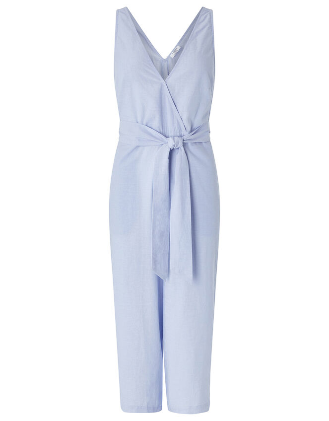 Tie Belt Jumpsuit, Blue (BLUE), large
