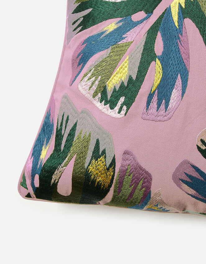 Abstract Leaf Embroidered Cushion Cover, , large