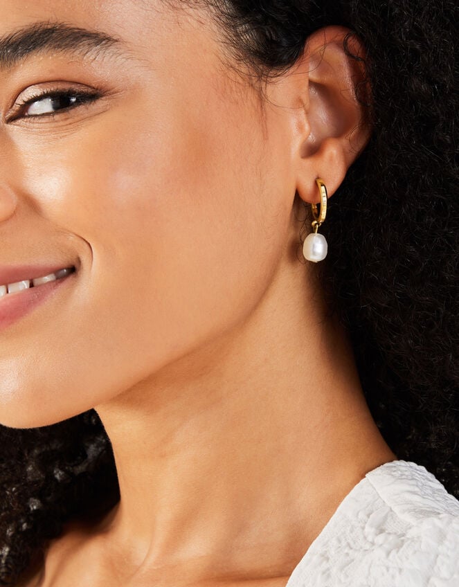 3-Pack Pearl Hoop Earrings, , large