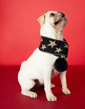 Starry Night Knit Dog Scarf, Blue (NAVY), large