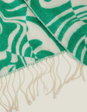 Abstract Print Blanket Scarf, , large