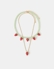 2-Pack Strawberry Charm Necklaces, , large