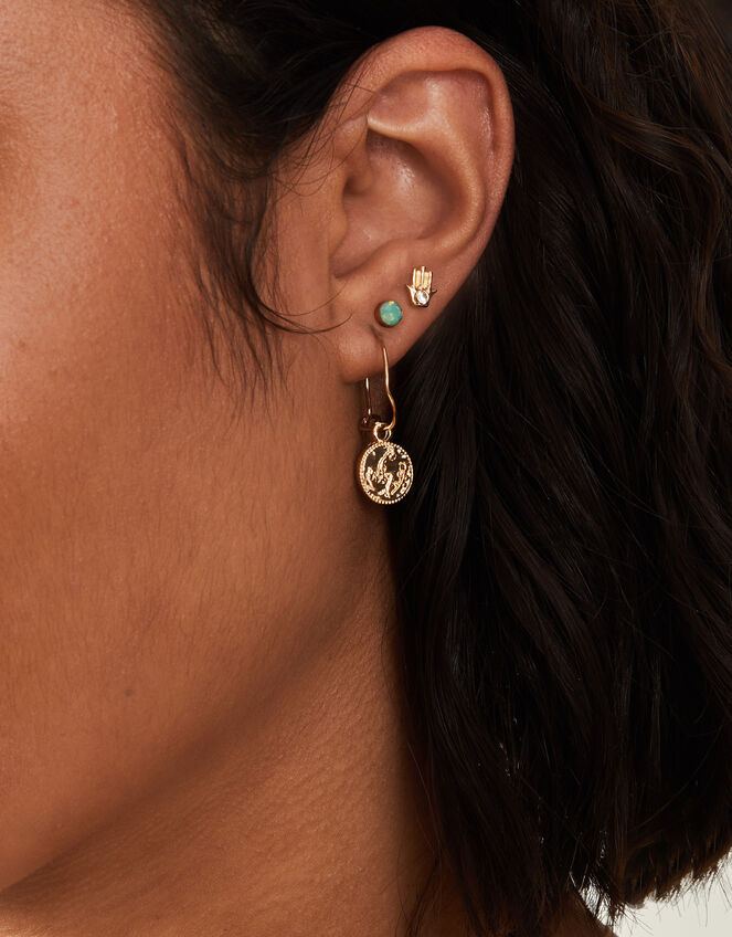 10-Pack Sparkle Stud and Hoop Earrings, , large