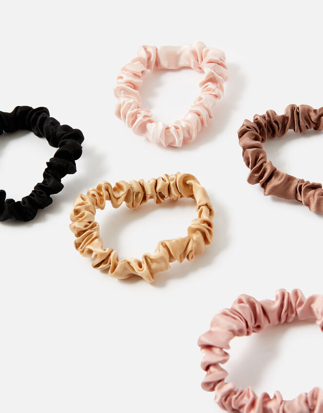 Scrunchies in Pure Silk 5 Pack, , large