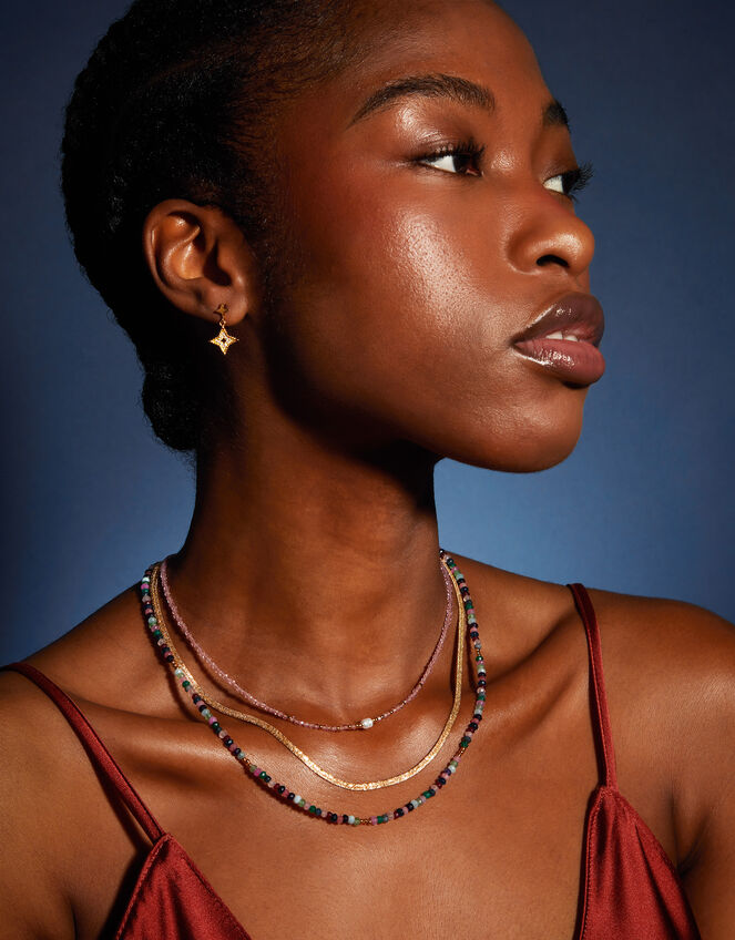 14ct Gold-Plated Omega Chain Necklace, , large