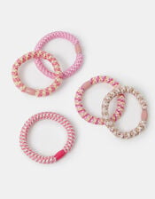 5-Pack Girls Woven Hair Bands, , large