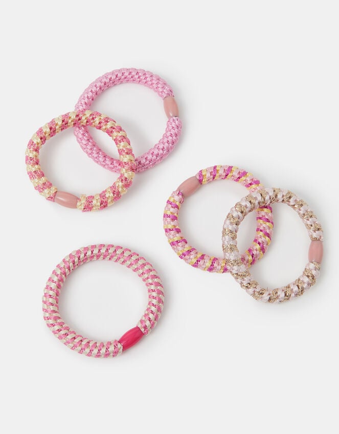 5-Pack Girls Woven Hair Bands, , large