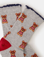London Bear Print Socks, , large