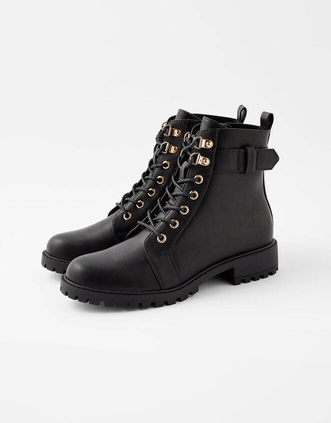 Lace-Up Boots, Black (BLACK), large