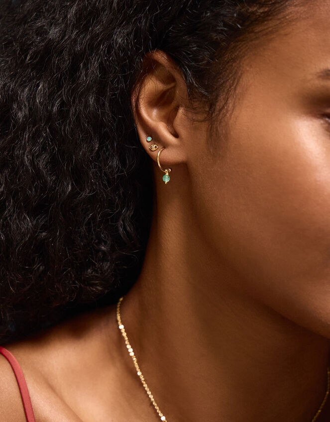 5-Pack 14ct Gold-Plated Celestial Stud & Hoop Earrings, , large