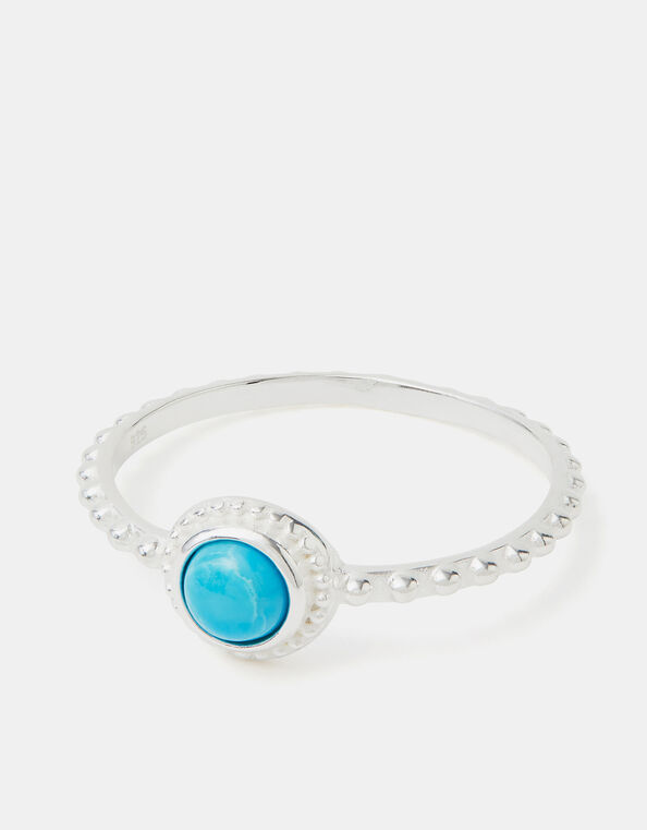 Sterling Silver Healing Stone Ring, Blue (BLUE), large