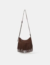 Fringe Suede Crossbody Bag, Brown (CHOCOLATE), large