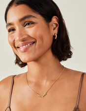 14ct Gold-Plated Flower Cluster Necklace, , large