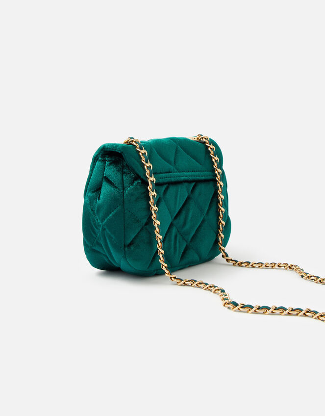 Lucy Velvet Cross-Body Bag , Green (GREEN), large