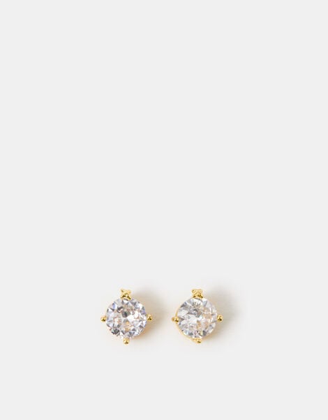 14ct Gold-Plated Bling Stud Earrings, , large