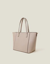 Faux Leather Shoulder Bag, Nude (NUDE), large