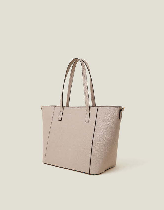 Faux Leather Shoulder Bag, Nude (NUDE), large