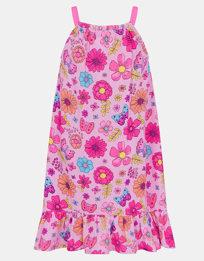 Girls Retro Floral Swing dress, Multi (PASTEL MULTI), large