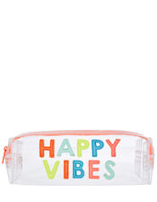 Happy Vibes Clear Pencil Case, , large