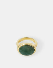 14ct Gold-Plated Cabochon Aventurine Ring, Gold (GOLD), large