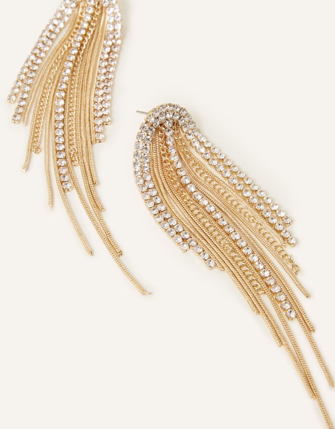 Classy Crystal Chain Earrings , , large