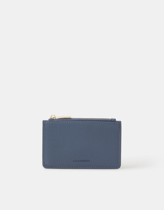 Plain Card Holder, Blue (BLUE), large