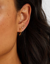4-Pack 14ct Gold-Plated Stud and Bobble Hoop Earrings, , large