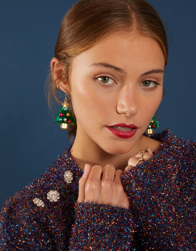 Christmas Tree Earrings, , large