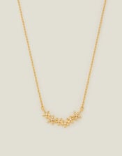 14ct Gold-Plated Flower Cluster Necklace, , large