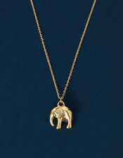 14ct Gold-Plated Elephant Pendant Necklace , , large