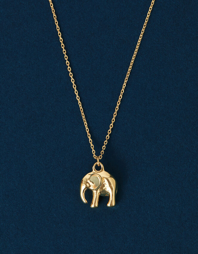 14ct Gold-Plated Elephant Pendant Necklace , , large