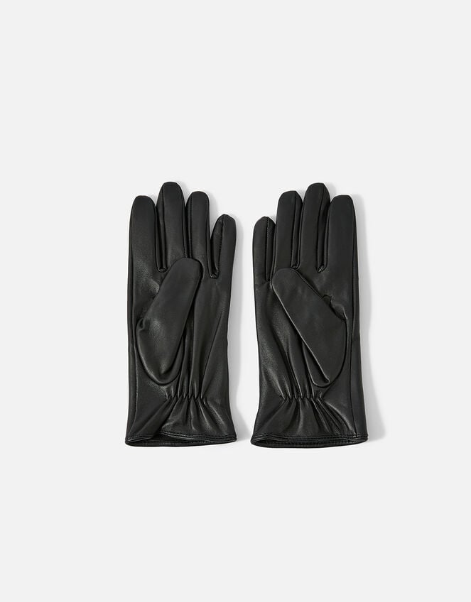 Luxe Star Leather Gloves, Black (BLACK), large