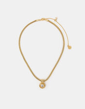 14ct Gold-Plated Sparkle Pendant Necklace, , large