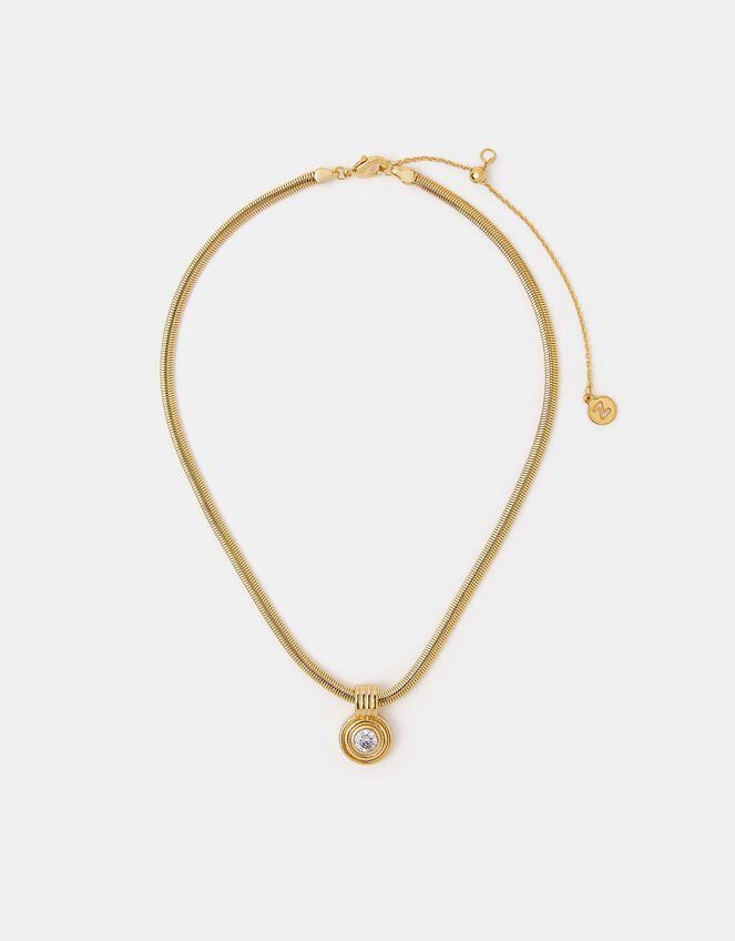 14ct Gold-Plated Sparkle Pendant Necklace, , large