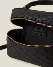 Quilted Top Handle Cross-Body Bag, Black (BLACK), large