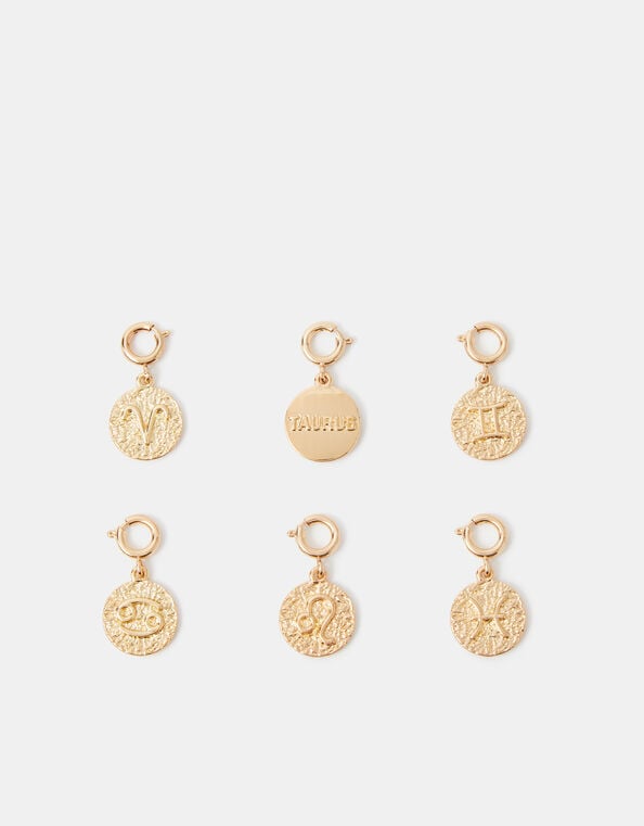 Horoscope Jewellery Charm, Gold (GOLD), large