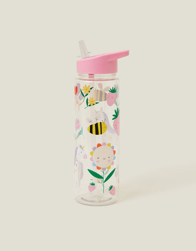 Girls Unicorn Flip Straw Water Bottle, , large