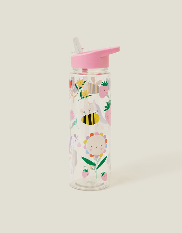 Girls Unicorn Flip Straw Water Bottle, , large
