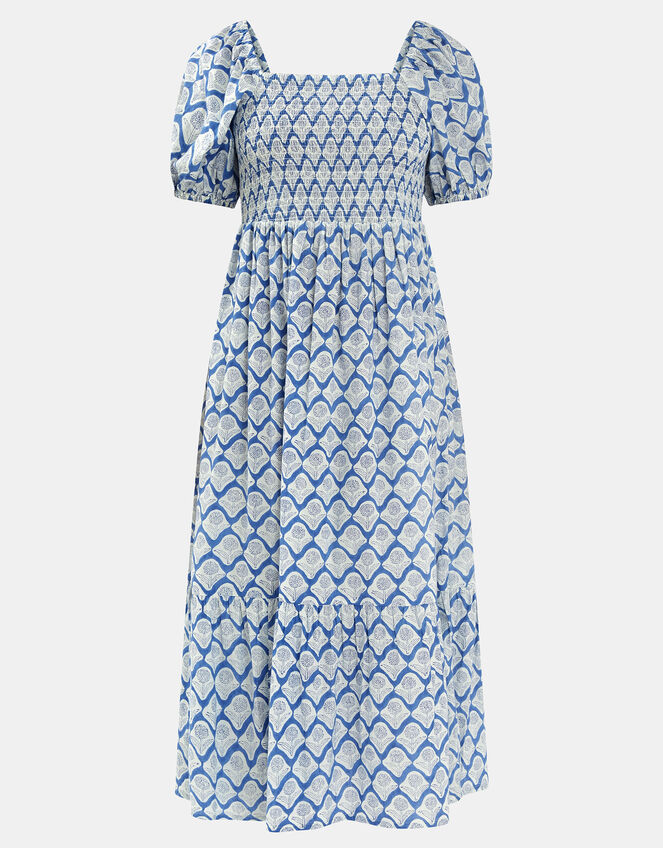 Dandelion Print Maxi Dress, Blue (BLUE), large