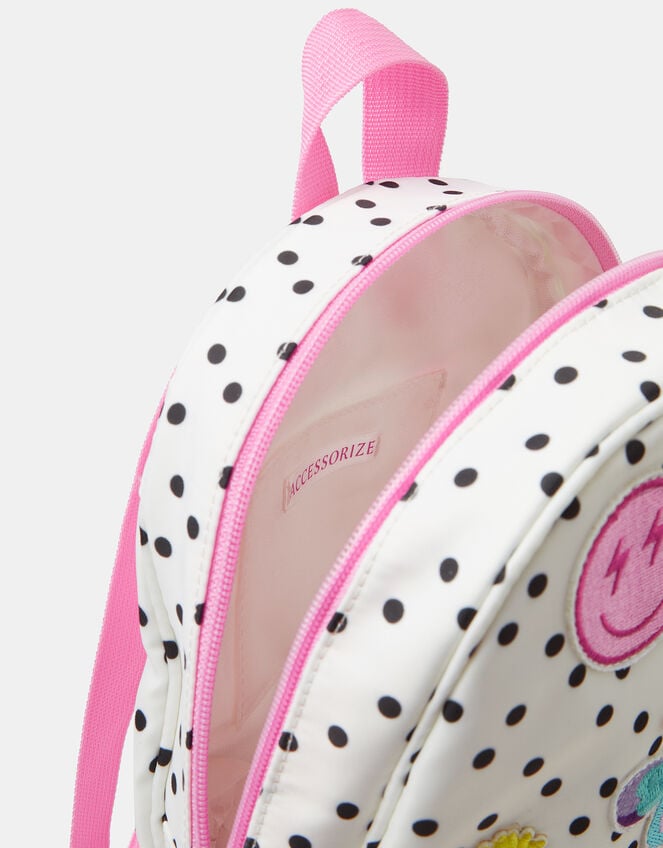 Girls Polka Dot Unicorn Backpack, , large